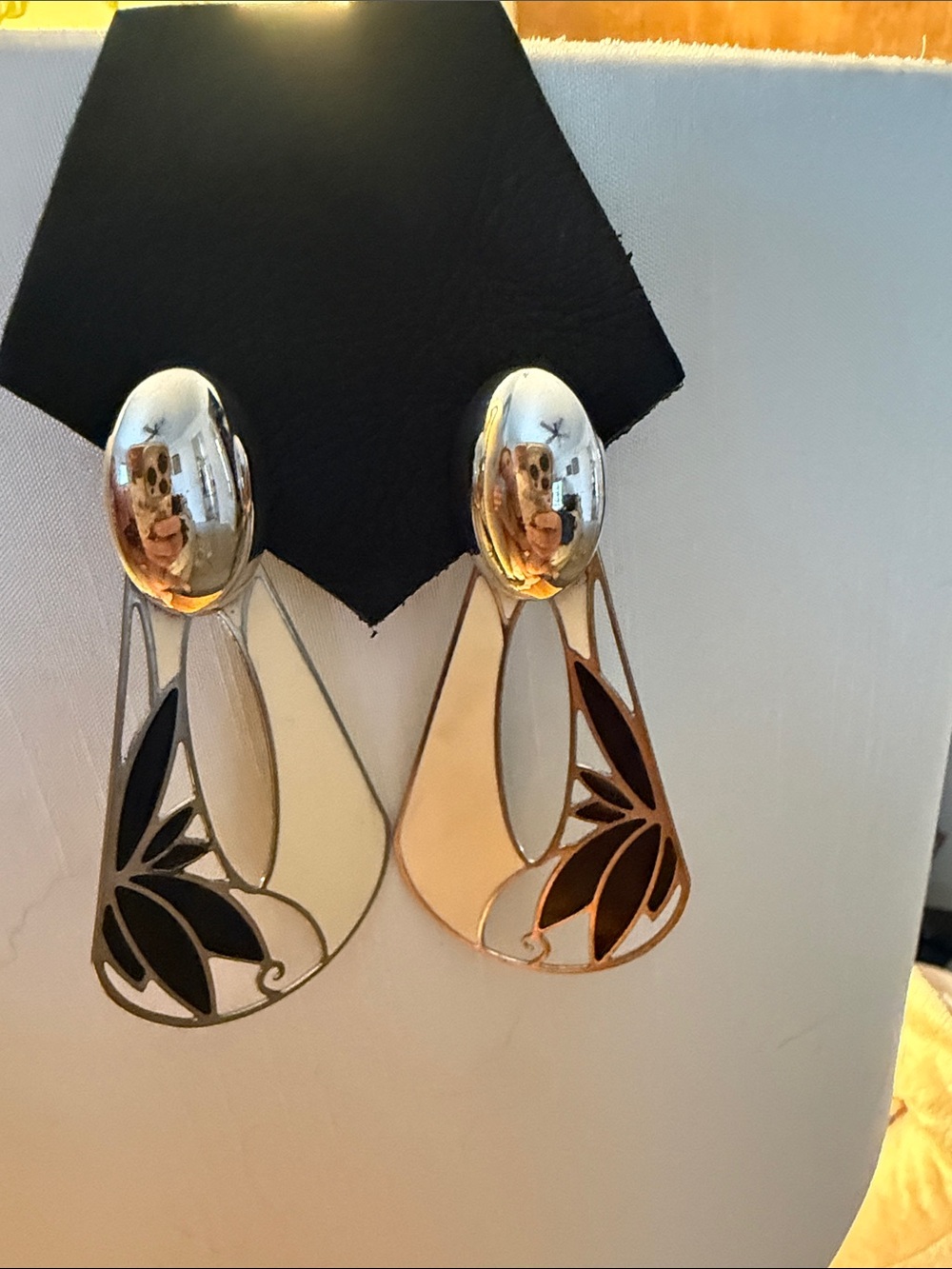 Silver-Tone Floral Cutout Drop Earrings - Women Jewelry - Picture 3 of 5